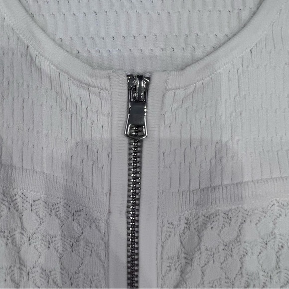 SANDRO stanislav Cardigan white sweater Women long sleeves size Medium Top Zipup - Picture 8 of 9